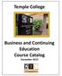 Temple College Business and Continuing Education Course Catalog December 2015