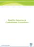 Quality Assurance Committees Guidelines
