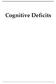 Cognitive Deficits 1
