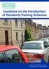 Guidance on the Introduction of Residents Parking Schemes