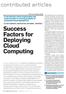 Success Factors for Deploying Cloud Computing