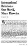 International Relations: One World, Many Theories