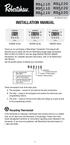 INSTALLATION MANUAL RS4220 RS5220 RS6220 RS4110 RS5110 RS6110