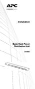 Installation. Basic Rack Power Distribution Unit AP9559