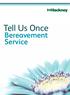 Tell Us Once. Bereavement Service