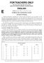 FOR TEACHERS ONLY The University of the State of New York REGENTS HIGH SCHOOL EXAMINATION
