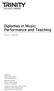 Diplomas in Music: Performance and Teaching