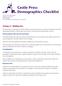 Castle Press Demographics Checklist