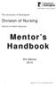 Mentor s Handbook. Division of Nursing. 5th Edition 2015. The University of Nottingham. School of Health Sciences