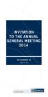 INVITATION TO THE ANNUAL GENERAL MEETING 2014
