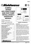 KOMPAC SERIES AIR CONDITIONER AND HEAT PUMP INSTALLATION & OPERATION MANUAL