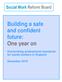 Building a safe and confident future: One year on. Overarching professional standards for social workers in England