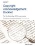 Copyright Acknowledgement Booklet