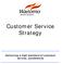 Customer Service Strategy. Delivering a high standard of customer service, consistently