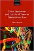 State Use of Force in Cyberspace for Self-Defence: A New Challenge for a New Century