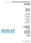 DU 694. Technical Data Specifications (888-59) (889-03) PX 1494: (874-53) (874-57) (874-54) (874-58) (874-55) (874-59) (874-56) (874-60)
