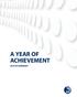 A YEAR OF ACHIEVEMENT
