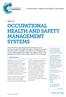 OCCUPATIONAL HEALTH AND SAFETY MANAGEMENT SYSTEMS
