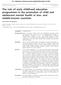 The role of early childhood education programmes in the promotion of child and adolescent mental health in low- and middle-income countries