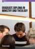 GRADUATE DIPLOMA IN MINISTRY AND THEOLOGY