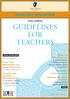 GUIDELINES FOR TEACHERS