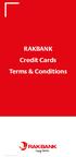 RAKBANK Credit Cards Terms & Conditions. RAKBANK Credit Cards Terms & Conditions