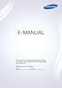 E-MANUAL. Thank you for purchasing this Samsung product. To receive more complete service, please register your product at. www.samsung.