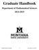 Graduate Handbook. Department of Mathematical Sciences 2014-2015