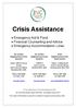 Crisis Assistance. Emergency Aid & Food Financial Counselling and Advice Emergency Accommodation Lines. The Junction Neighbourhood Centre Randwick