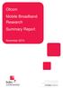 Ofcom Mobile Broadband Research Summary Report
