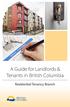 A Guide for Landlords & Tenants in British Columbia. Residential Tenancy Branch