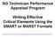 NG Technician Performance Appraisal Program. Writing Effective Critical Elements Using the SMART or MARST Formats