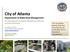 City of Atlanta. Department of Watershed Management. Post-Development Stormwater Management Ordinance Summary of Revisions