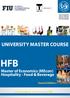 HFB Master of Economics (MEcon) Hospitality - Food & Beverage