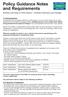 Policy Guidance Notes and Requirements