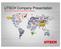 UTSCH Company Presentation World Leader in Security License Plates Technology
