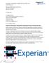 Submission 027 Experian Australia Credit Services Pty Ltd ACN 150 305 838. Inquiry into the Privacy Amendment (Enhancing Privacy Protection) Bill 2012