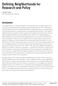 Defining Neighborhoods for Research and Policy