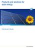 Products and solutions for solar energy