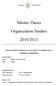 Master Thesis. Organization Studies 2010/2011