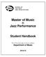 Master of Music in Jazz Performance