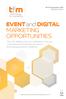 EVENT and DIGITAL MARKETING OPPORTUNITIES