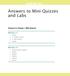 Answers to Mini-Quizzes and Labs