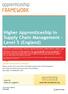 Higher Apprenticeship in Supply Chain Management - Level 5 (England)