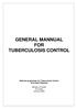 GENERAL MANNUAL FOR TUBERCULOSIS CONTROL