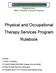 Physical and Occupational Therapy Services Program Rulebook