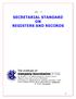 SECRETARIAL STANDARD ON REGISTERS AND RECORDS
