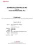JOHNSON CONTROLS INC Filed by TYCO INTERNATIONAL PLC