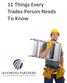 11 Things Every Trades Person Needs T o Know