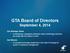 GTA Board of Directors September 4, 2014